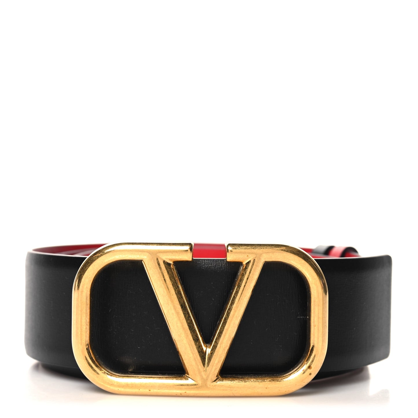 Glossy Calfskin VLogo Reversible 40mm Belt 85 34 Black Rouge Pur