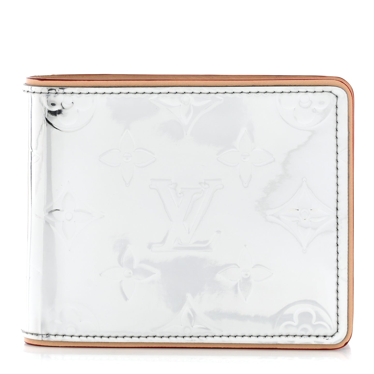Monogram Mirror Slender Wallet Silver