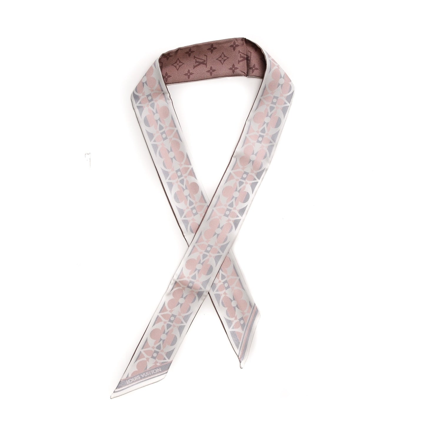 Silk Monogram Flower Ink BB Bandeau Light Pink