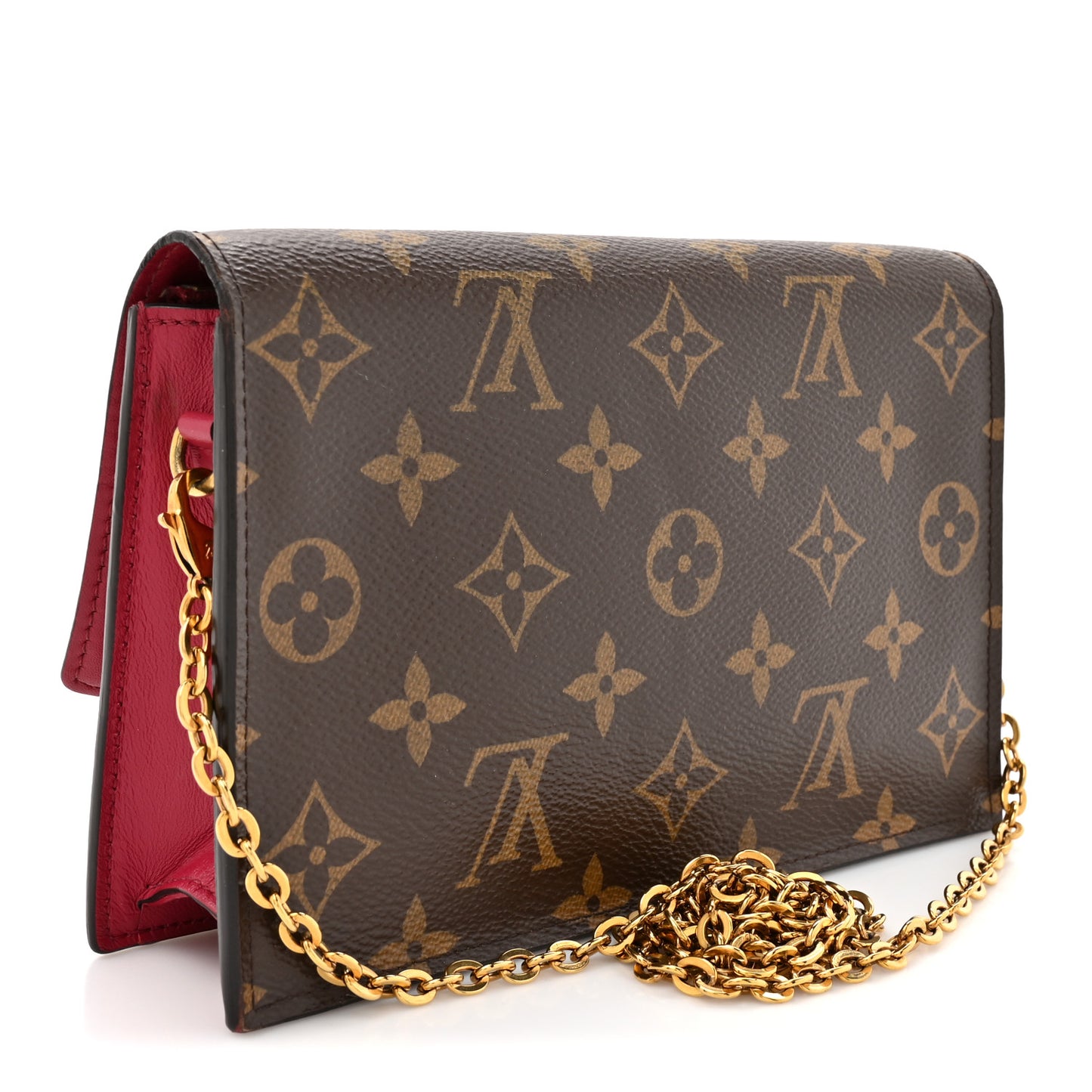 Monogram Flore Chain Wallet Fuchsia