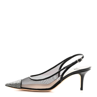 Jimmy Choo Mesh Crystal Anika 65 Pumps 38 Black 1 of 17