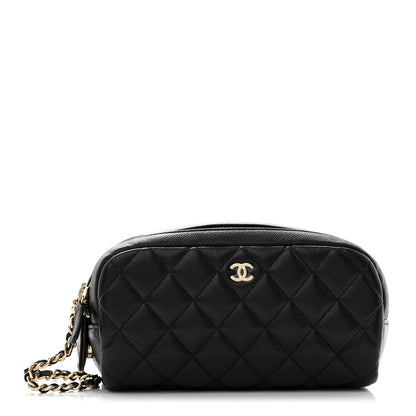 Chanel Caviar Quilted Toiletry Case With Chain Black 1 of 8