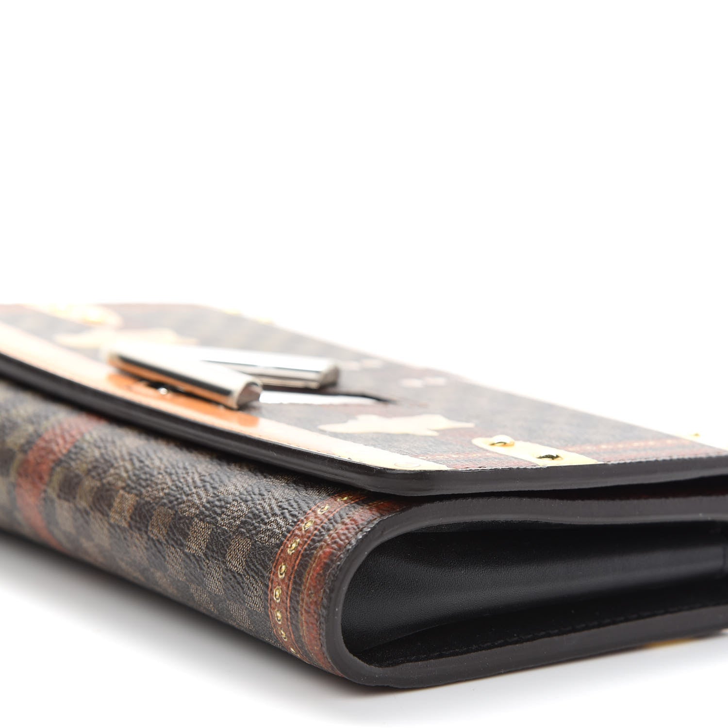 Louis Vuitton Transformed Damier Ebene Time Trunk Twist Chain Wallet 8 of 8