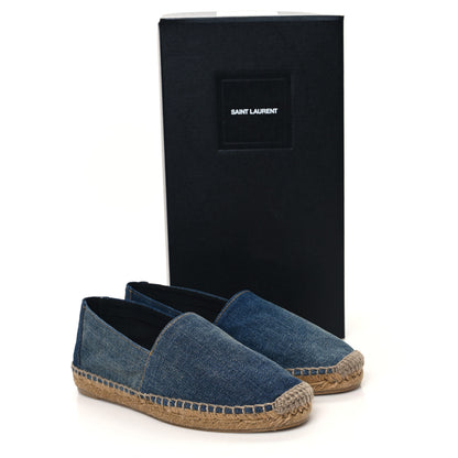 Saint Laurent Denim Logo Embroidered Espadrilles 36 Deep Blue 8 of 8