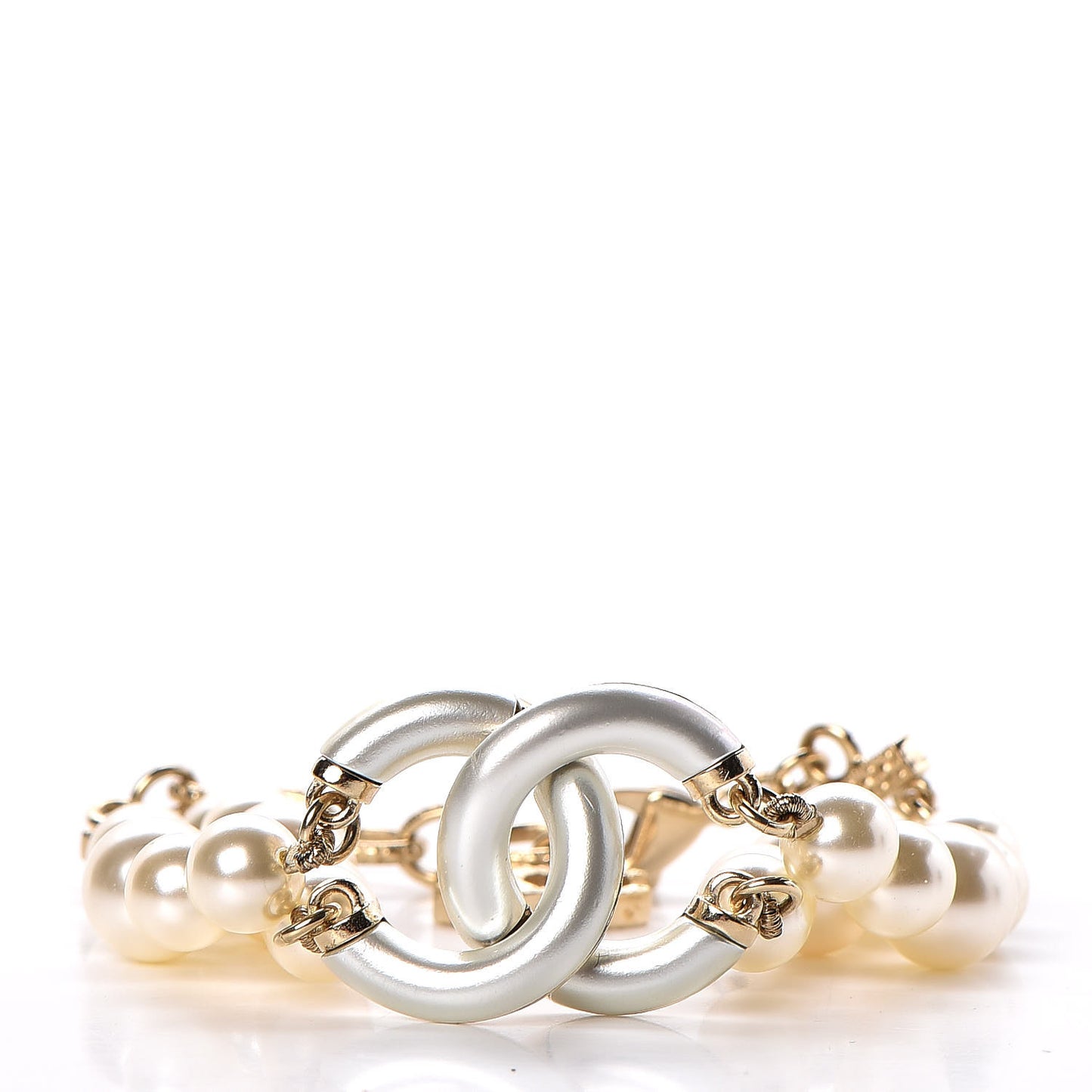 Pearl CC Multistrand Bracelet Gold