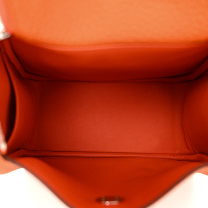 Hermes Taurillon Clemence Mini Lindy 20 Orange 5 of 11