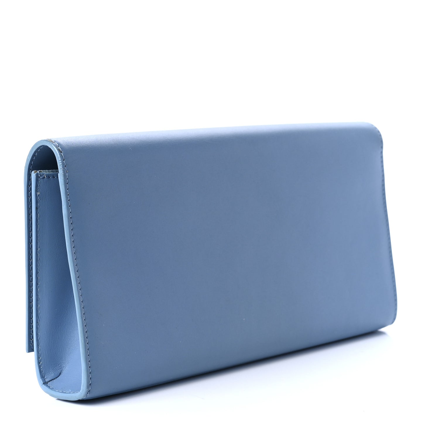 Smooth Calfskin Classic Monogram Cassandre Clutch Blue Glacier