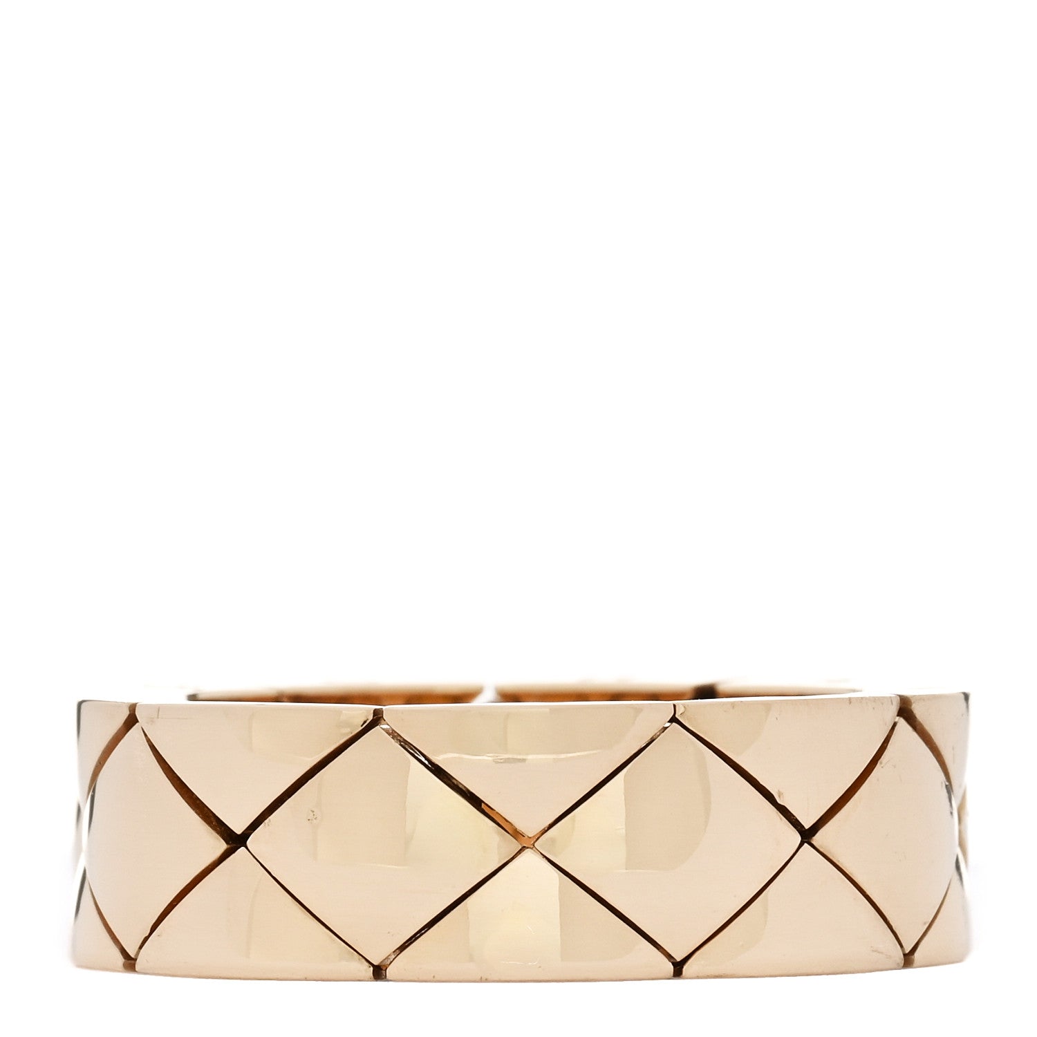 Chanel 18K Yellow Gold Small Matelasse Ring 53 6.5 1 of 5
