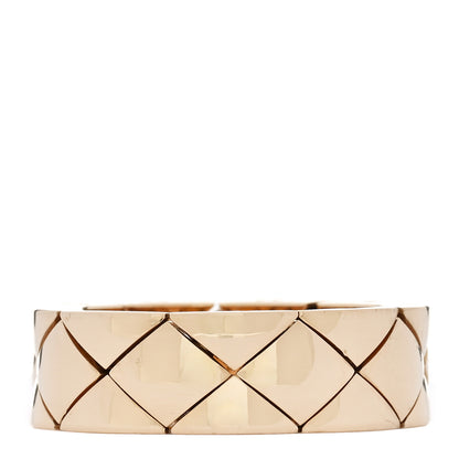 Chanel 18K Yellow Gold Small Matelasse Ring 53 6.5 1 of 5