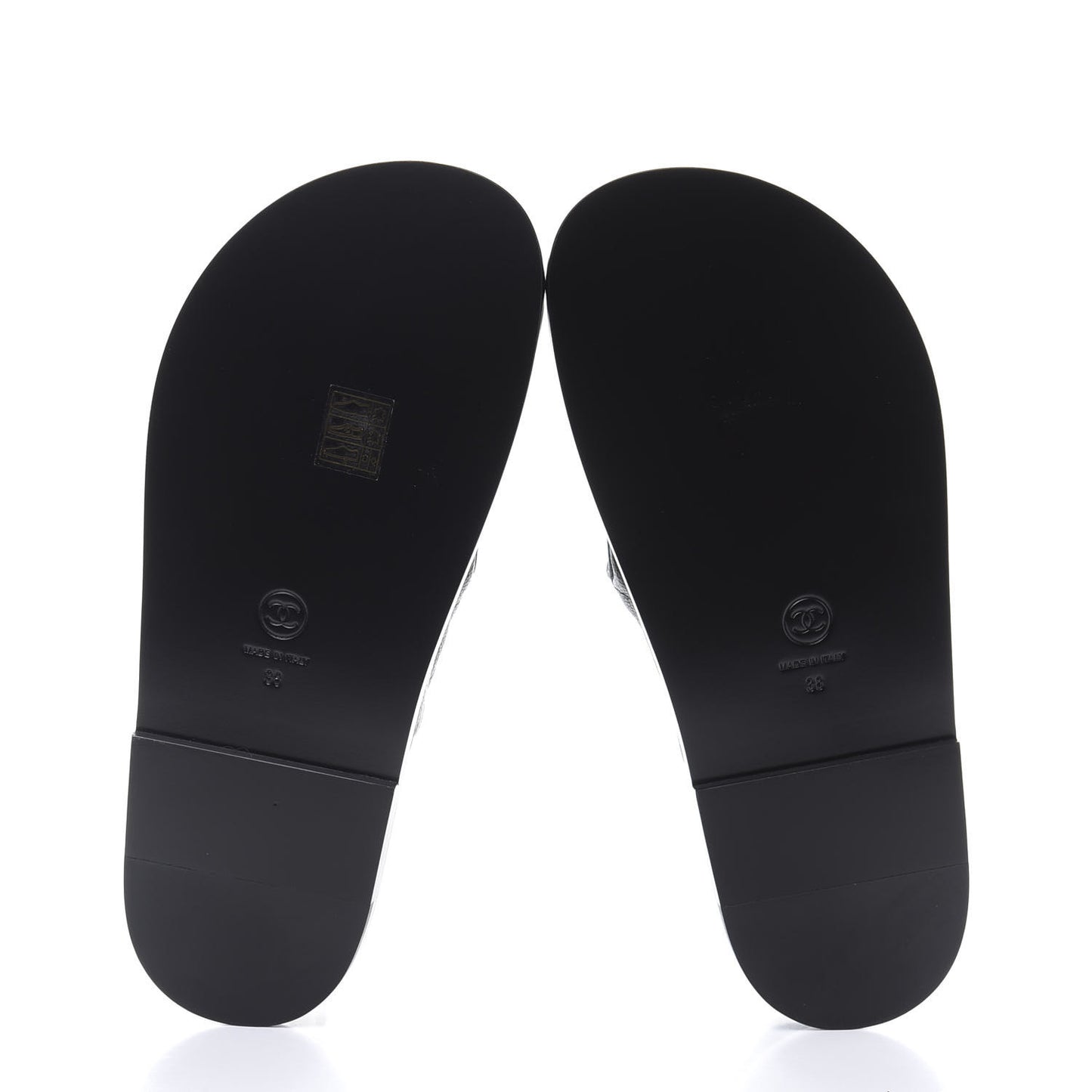 Grained Calfskin Velcro Dad Sandals 38 Black