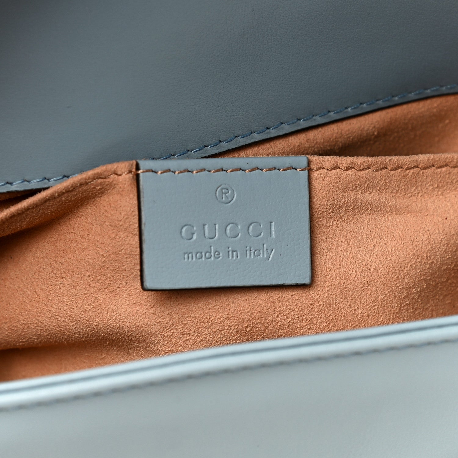 Gucci Calfskin Matelasse Mini GG Marmont Shoulder Bag Porcelain Light Blue 6 of 16