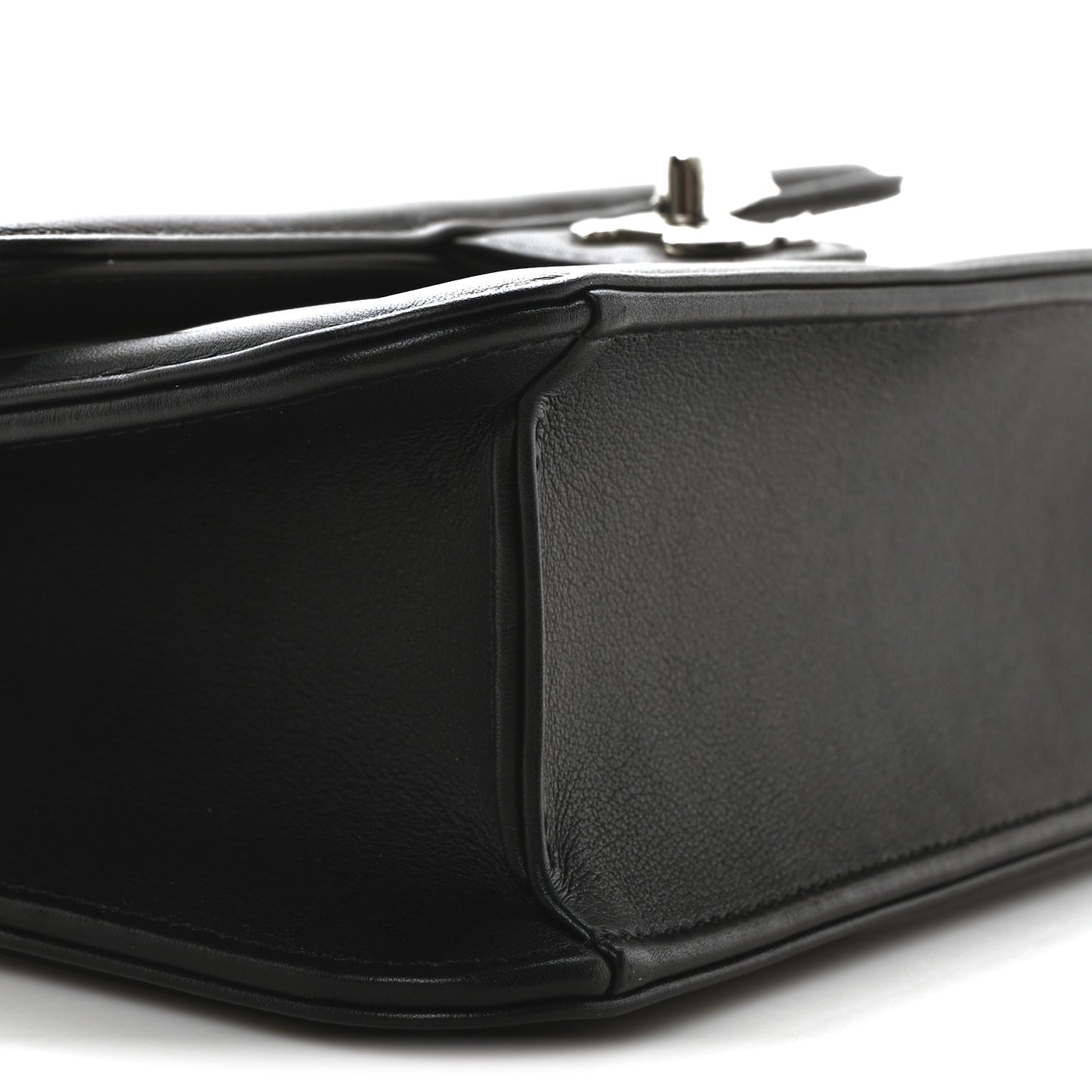 Lambskin Calfskin Mini Chocolate Bar Flap Bag White Black