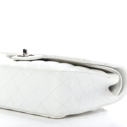 Chanel Caviar Quilted Medium Double Flap White 7 of 10
