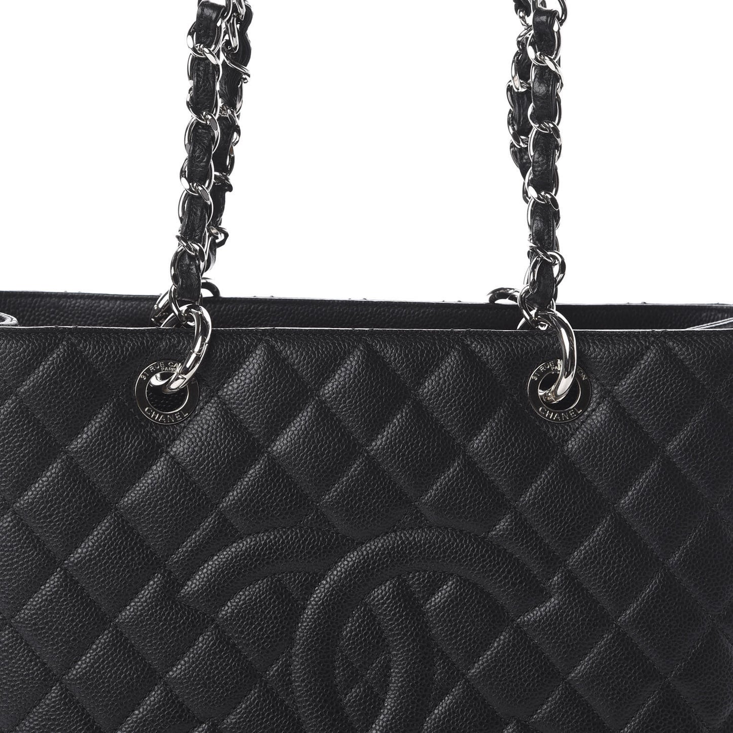Caviar Quilted Grand Shopping Tote GST Black