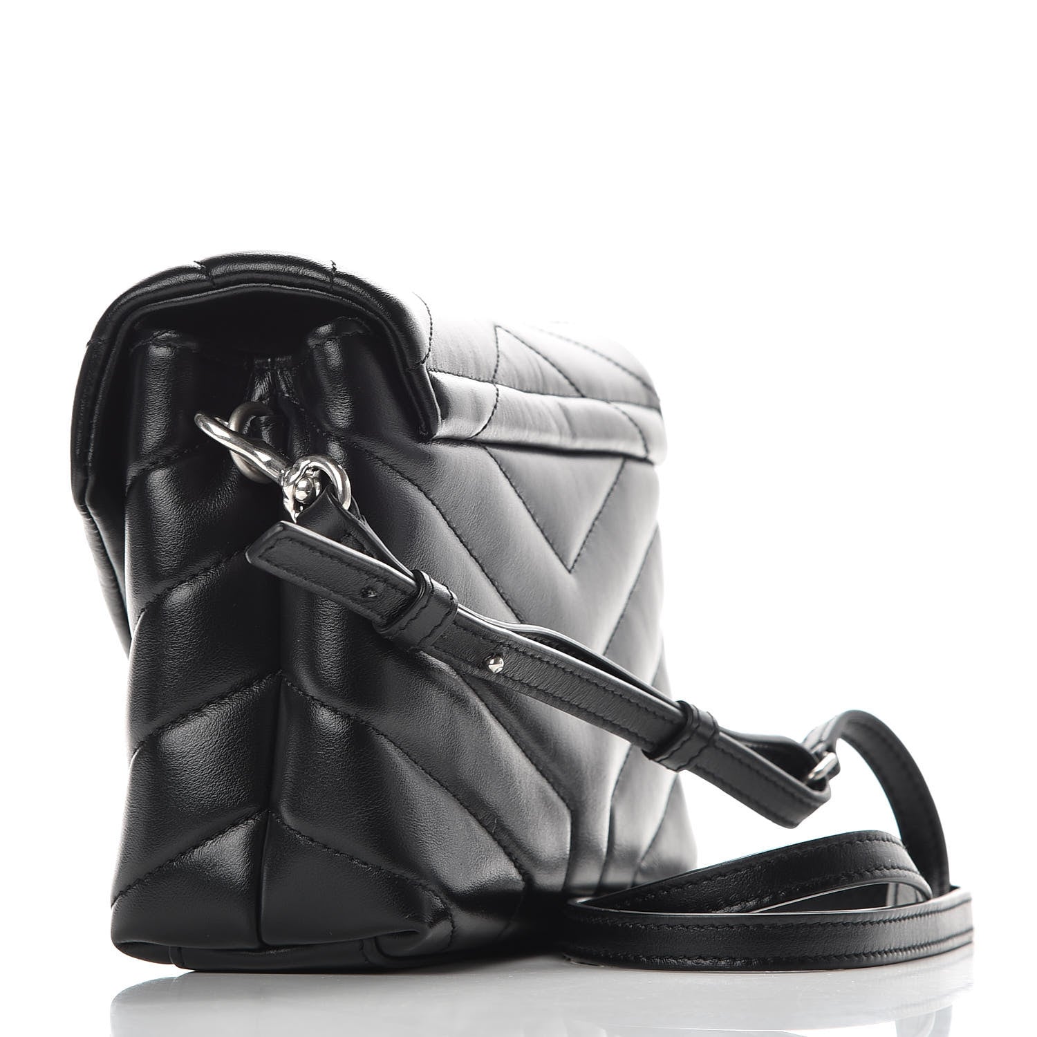 Saint Laurent Calfskin Y Quilted Monogram Toy Loulou Crossbody Bag Black 3 of 10