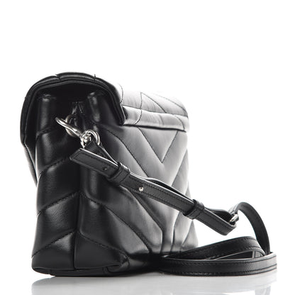 Saint Laurent Calfskin Y Quilted Monogram Toy Loulou Crossbody Bag Black 3 of 10