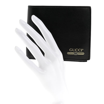 Gucci Plutone Calfskin Logo Bi-Fold Wallet Black 2 of 7