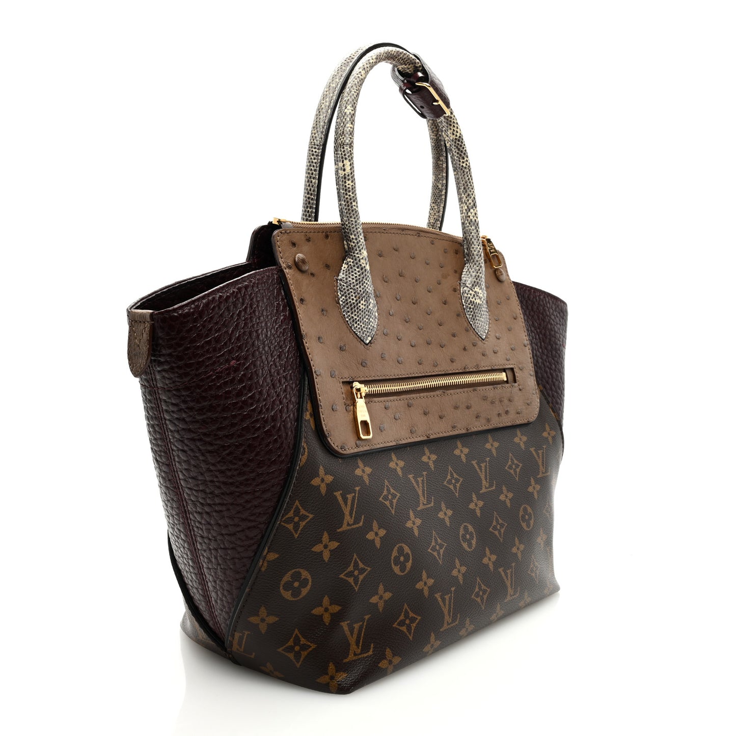 Ostrich Lizard Majestueux Tote MM Bordeaux