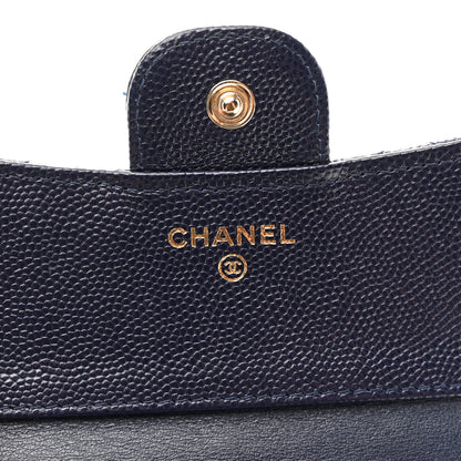 Chanel Caviar Quilted Compact Flap Wallet Navy 6 of 8