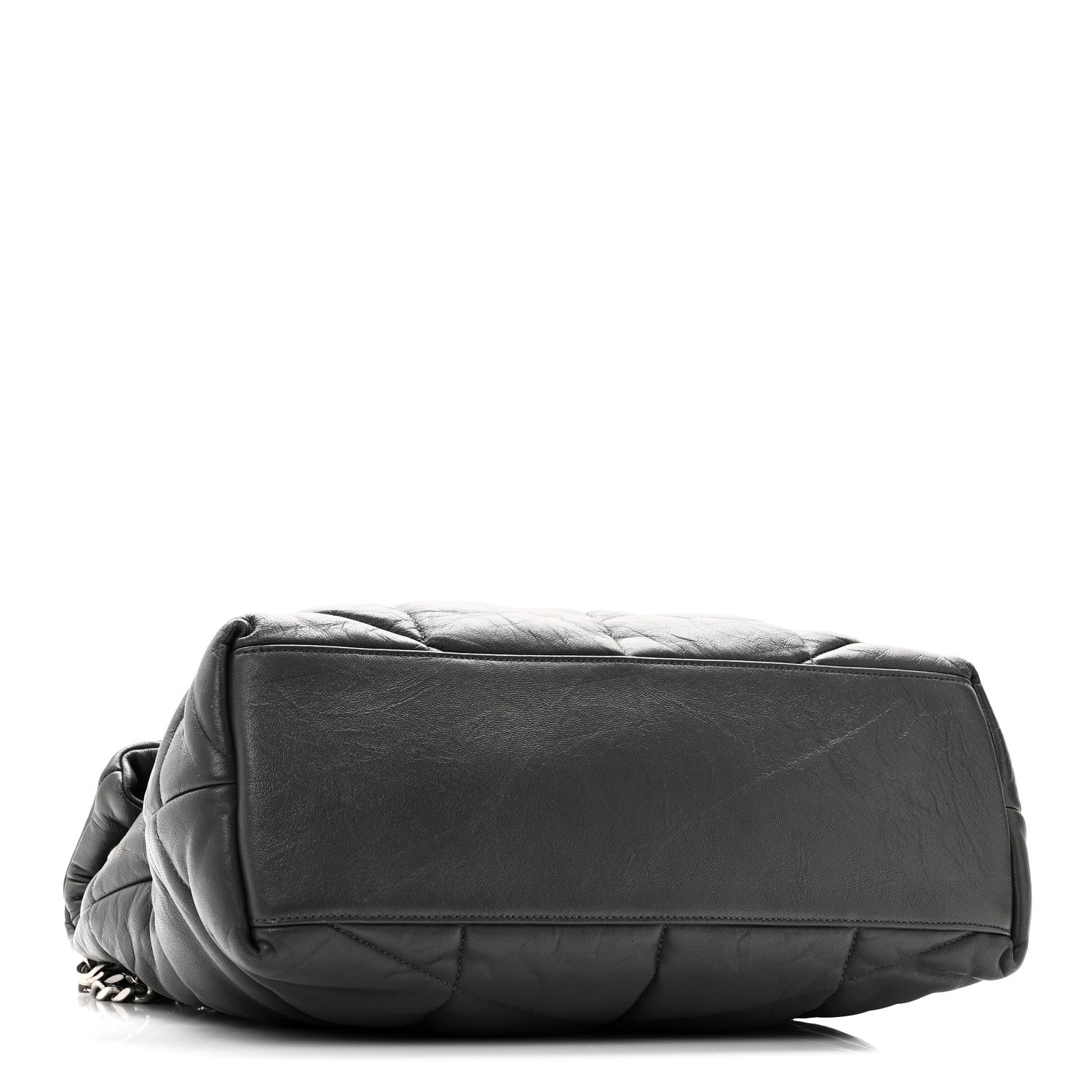 Saint Laurent Calfskin Quilted Medium Loulou Puffer Monogram Chain Satchel Storm 4 of 10