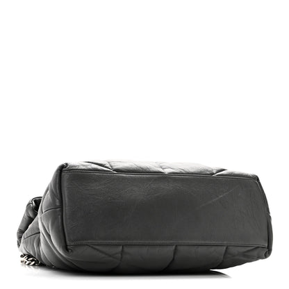 Saint Laurent Calfskin Quilted Medium Loulou Puffer Monogram Chain Satchel Storm 4 of 10