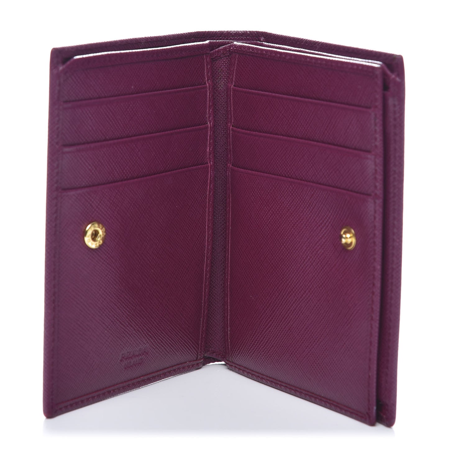 Saffiano Metal Bi-Fold Wallet Purple