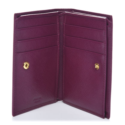 Prada Saffiano Metal Bi-Fold Wallet Purple 5 of 9
