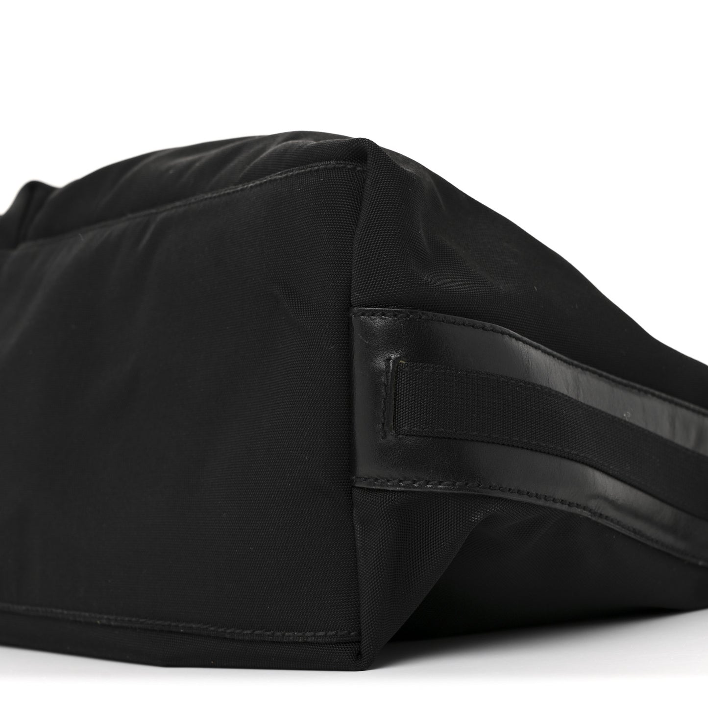 Nylon Calfskin Large Messenger Bag Black