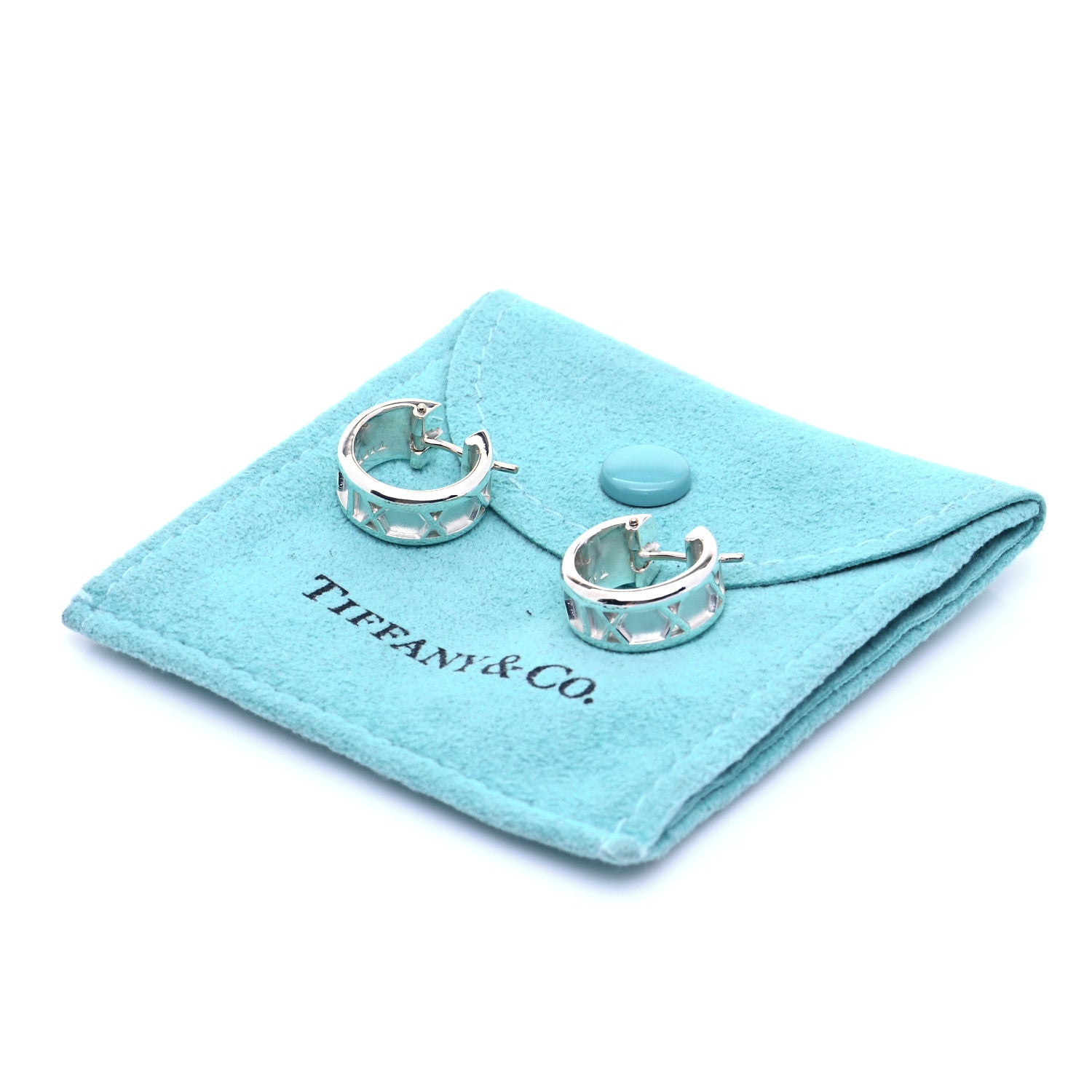 Tiffany Sterling Silver Small Atlas Hoop Earrings 6 of 6