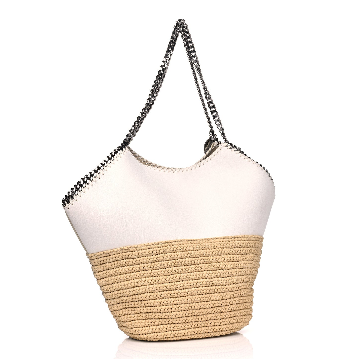 Raffia Falabella Large Tote White