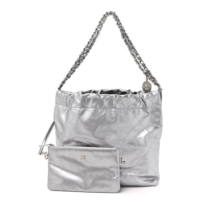 Chanel Metallic Calfskin Quilted Small Chanel 22 Silver 3 of 10