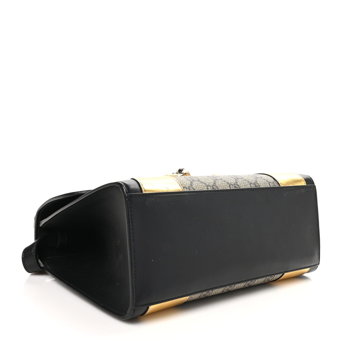 GG Supreme Monogram Small Osiride Top Handle Bag Black Gold