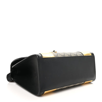 Gucci GG Supreme Monogram Small Osiride Top Handle Bag Black Gold 4 of 10