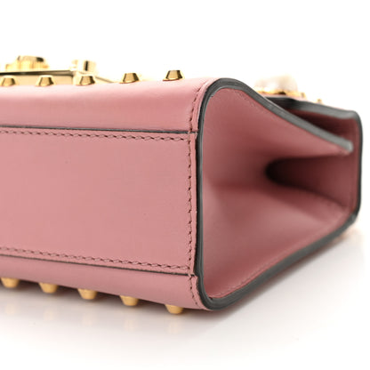 Gucci Calfskin Studded Small Padlock Shoulder Bag Carmine Rose 10 of 12