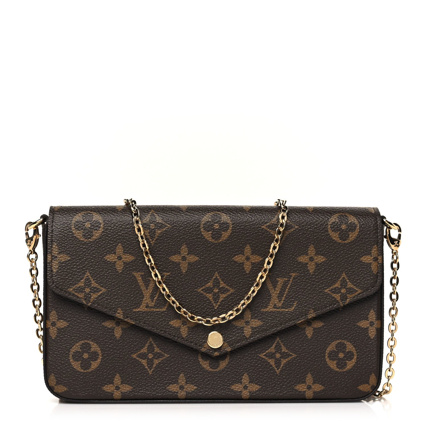 Louis Vuitton Monogram Pochette Felicie Chain Wallet Fuchsia 1 of 10