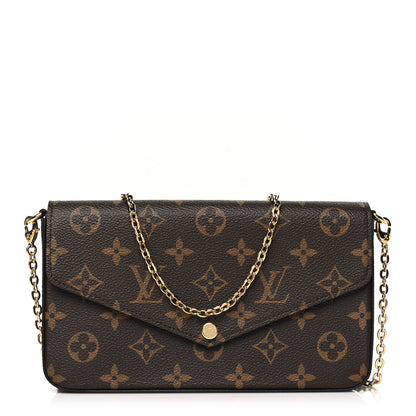 Louis Vuitton Monogram Pochette Felicie Chain Wallet Fuchsia 1 of 10