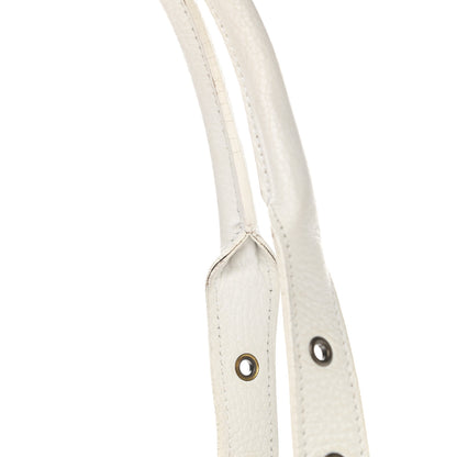 Burberry Signature Grain Calfskin Check Embossed Tote White 19 of 19