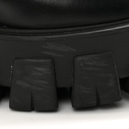 Prada Spazzolato Rois Re-Nylon Metal Triangle Logo Monolith Pouch Pocket 55mm Boots 35.5 Black 10 of 11