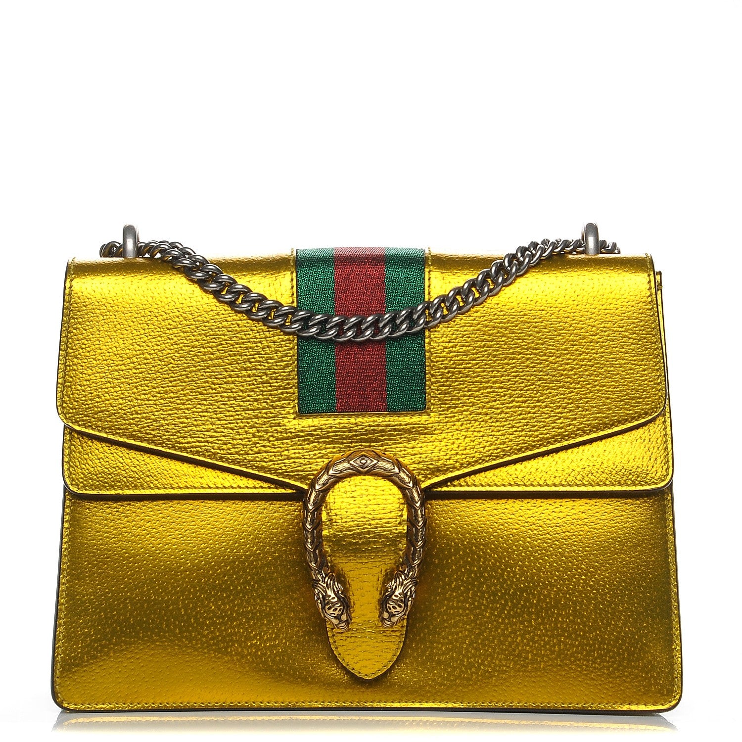 Gucci Metallic Calfskin Medium Dionysus Shoulder Bag Yellow 1 of 8