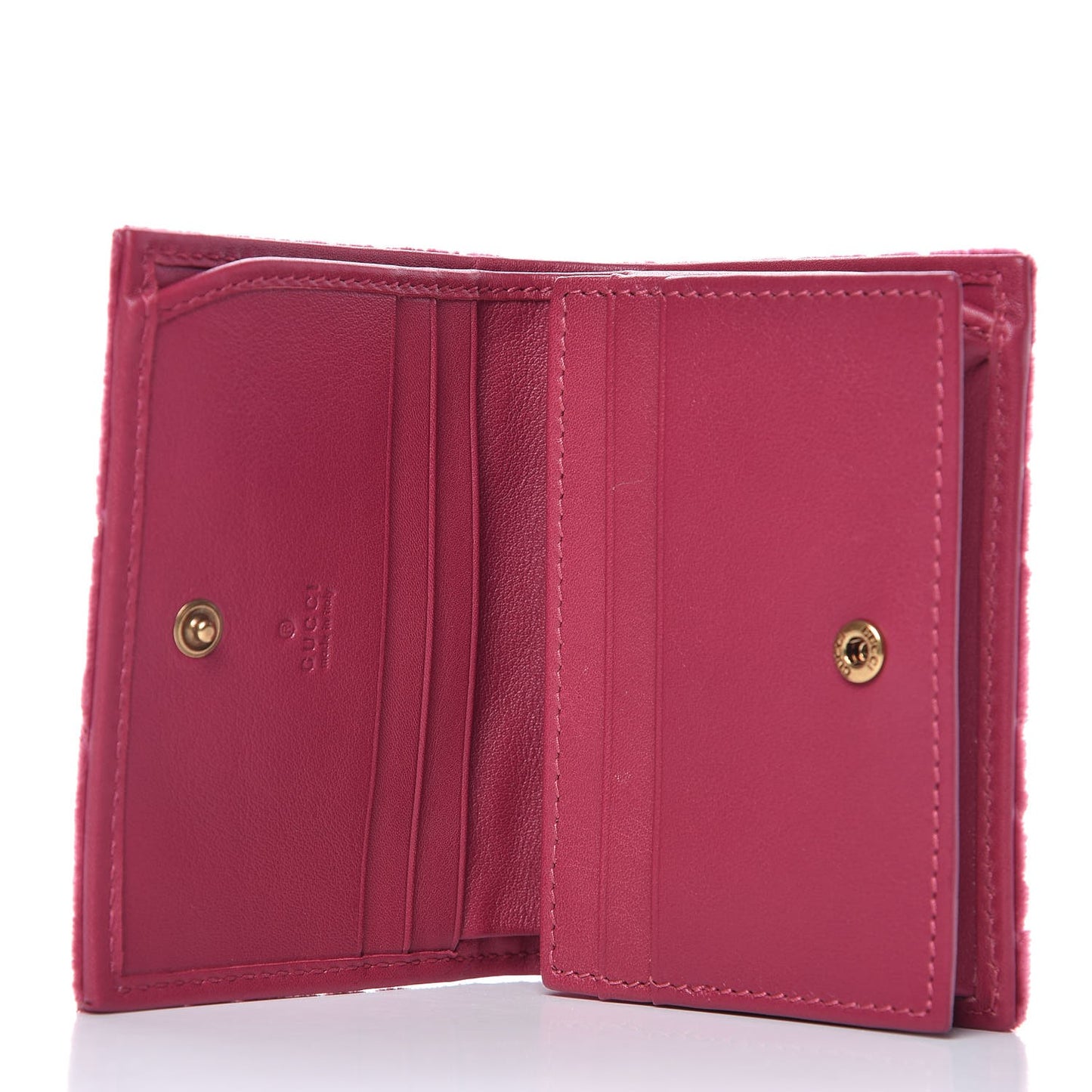 Velvet Matelasse Pearl Love Embroidered GG Marmont Card Case Wallet Light Raspberry Rose