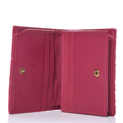 Gucci Velvet Matelasse Pearl Love Embroidered GG Marmont Card Case Wallet Light Raspberry Rose 5 of 7
