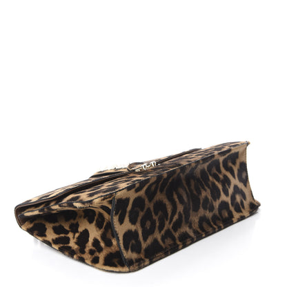 Valentino Garavani Calf Hair Leopard Print Large Glam Lock Rockstud Flap 4 of 9