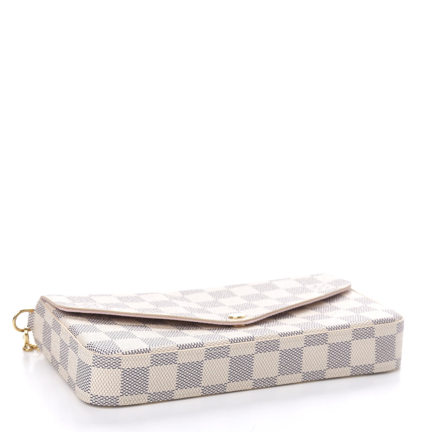 Louis Vuitton Damier Azur Pochette Felicie Chain Wallet Rose Ballerine 4 of 12