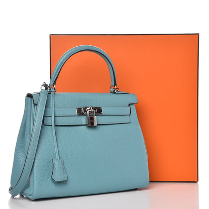 Hermes Taurillon Clemence Kelly Retourne 28 Bleu Saint Cyr 38 of 38