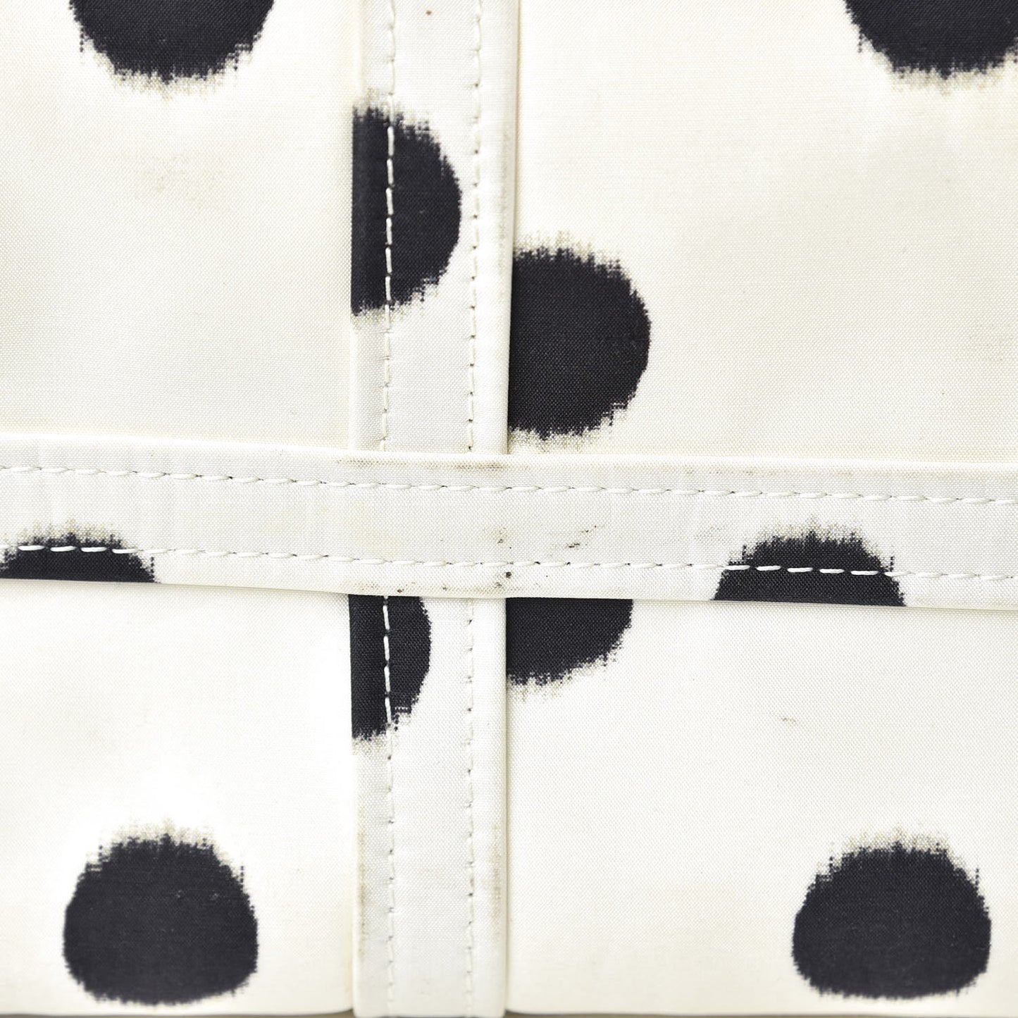Silk Polka Dot S Bazar Shopper Tote White Black