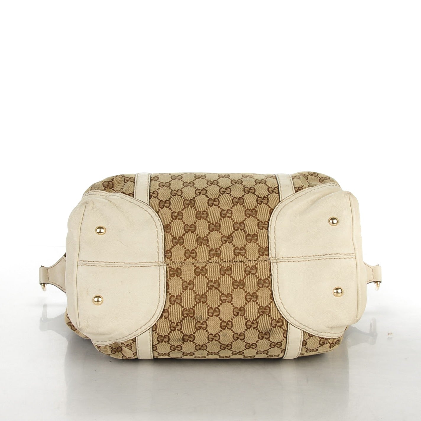 Gucci Monogram Horsebit Nail Medium Boston White 5 of 9