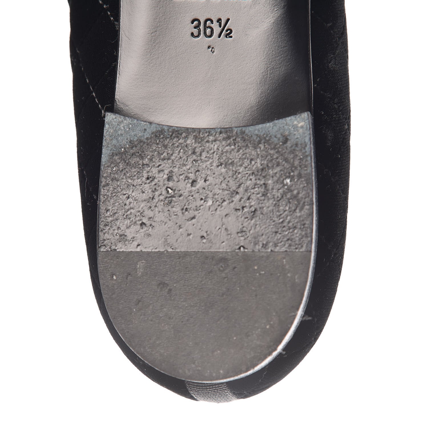Chanel Velvet Lambskin Cap Toe Ballerina Flats 36.5 Black 13 of 15