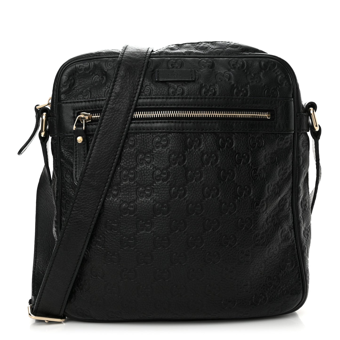 Guccissima Signature Medium Flat Messenger Bag Black