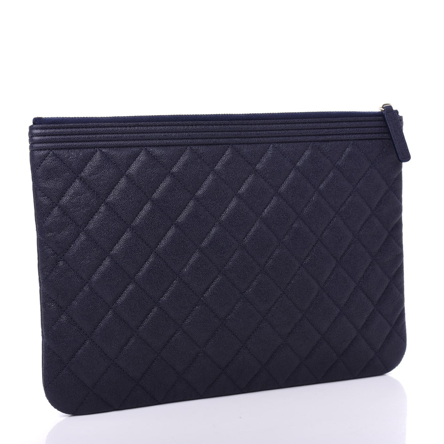 Caviar Quilted Medium Boy Cosmetic Case Navy