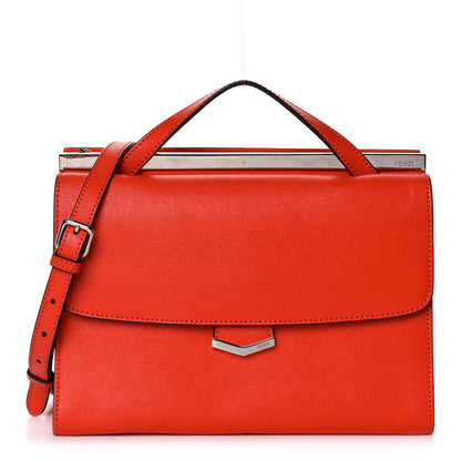 Fendi Vitello Elite Flamingo Demi Jour Shoulder Bag Papavero 1 of 11
